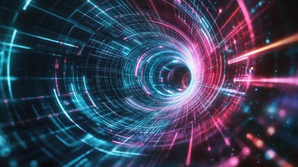 Obraz premium Abstract futuristic tunnel background