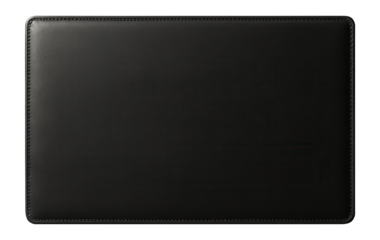 Black leather desk pad with stitched edges