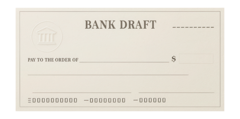 Bank draft with payee details