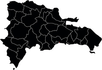 Simple Outline Map of Dominican Republic with Capital Santo Domingo Marked