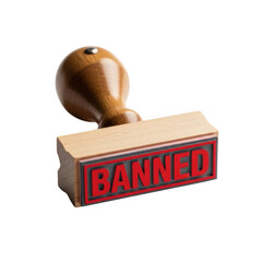 Banned rubber stamp isolated on transparent background