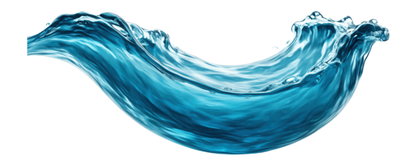 Water wave with a smooth, reflective surface