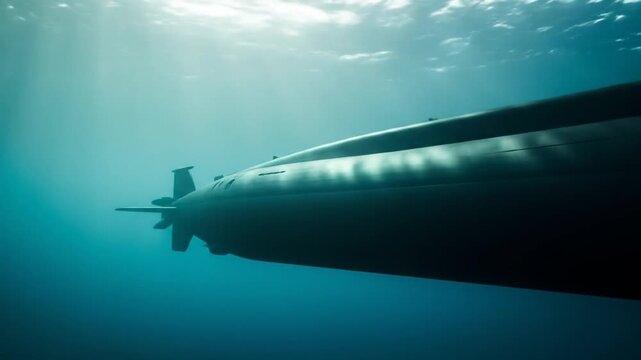 Submarine Underwater: Stealthy Voyage Through Deep Blue Ocean