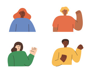 Flat style illustration of cartoon people character. Man and woman in flat design style vector.