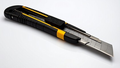Utility Knife with Retractable Blade with white background 