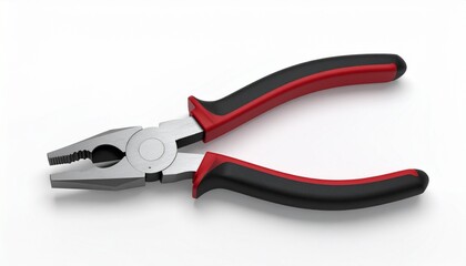 Obraz premium Red and Black Combination Pliers on White Background 