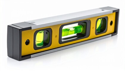 Yellow Spirit Level on a White Background