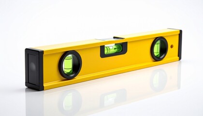 Fototapeta premium Yellow Spirit Level on a White Background