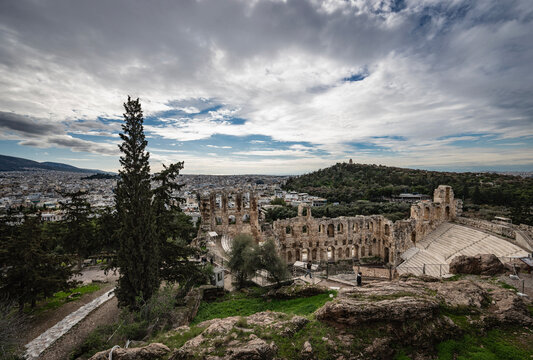 the Odeon of Herodes Atticus next to the Acropolis in Athens