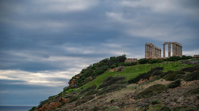 the temple of Poseidon close to Athens / Greece