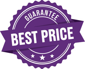 Purple guarantee seal best price discount offer sticker badge label vector