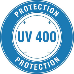 Uv 400 protection circular emblem symbol for eyewear and sun safety vector
