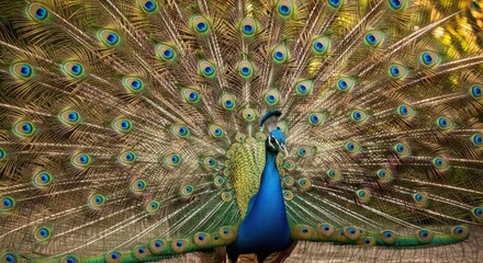 Fototapeta premium Majestic Peacock Displaying its Vibrant Feathers