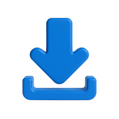 Modern 3D Download Icon for Website Design and Digital Content