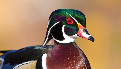 Obraz premium Colorful wood duck portrait