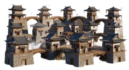 Historic Stone Fortress Complex with Intricate Architecture and Elevated