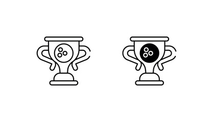 Bowling Trophy icon design with white background stock illustration