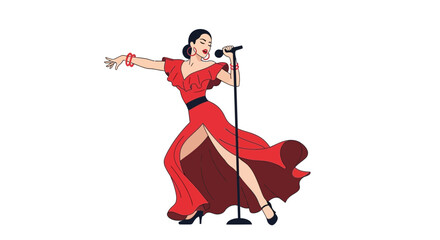 Passionate performance, a woman embodies the soul of flamenco artistry