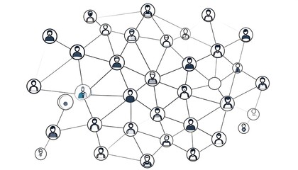 Network Graph Nodes and Connections Visualization