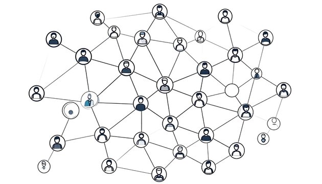 Network Graph Nodes and Connections Visualization