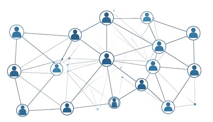 Network graph visualization with nodes and edges