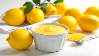 Lemon custard with fresh lemons