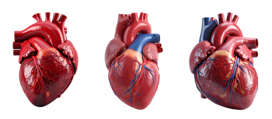 Anatomically correct human heart model with venous system. 