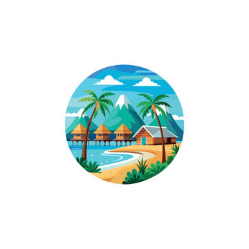 Tropical Island clip art preview