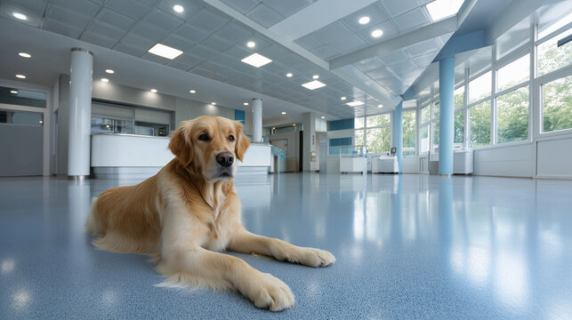 Spacious Vet Clinic with Retriever and Welcoming Environment