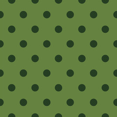 Green darkgreen polka dot seamless pattern vector