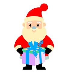 santa claus with gift box