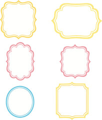 Colorful Decorative Label Frames Set – Blank Vintage Borders for Design