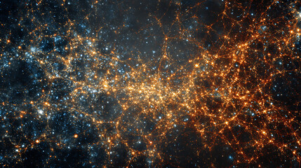 Exploration of the universe with cosmic web structure and galaxy filaments in deep space view image