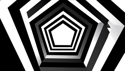 Pentagonal tunnel, optical illusion, digital art