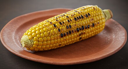 Delicious Grilled Corn on the Cob Garnished and Ready to Eat