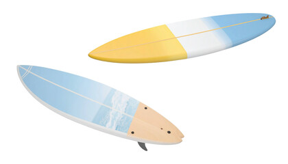 Fototapeta premium Surfboard for active sport on water. Surfing in ocean.