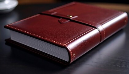 Leather bound book closeup
