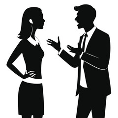 Professional couple silhouette vector graphic for business and communication concepts