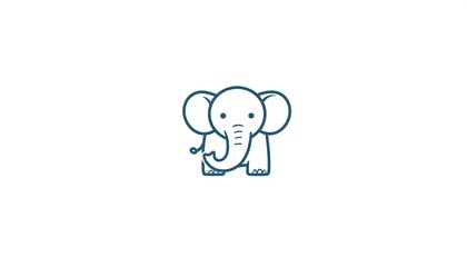 Fototapeta premium Cute elephant line art illustration