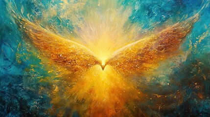The fusion of souls. Healing art that heals the heart of the viewer. The overall mood is light, serene, and filled with the energy of transformation and freedom
