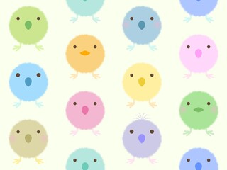 ヒヨコのシームレスパターン　B-2