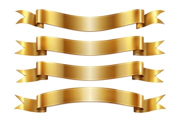Four gold ribbons are shown in the image