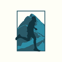 ultra Trail run logo vector