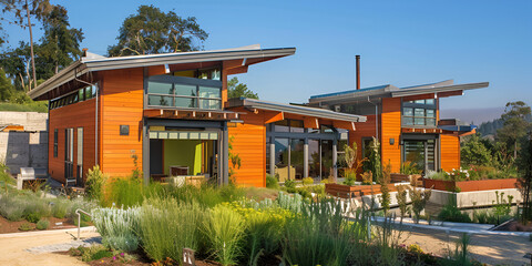 "Eco-Friendly House with Living Roof Design"