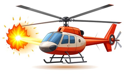 Fototapeta premium Helicopter firing laser beam