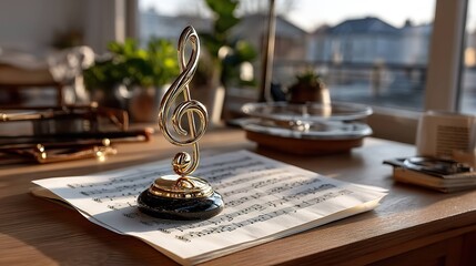 Treble clef on music sheet