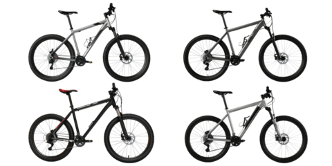 Set of 3D mountain bike on a transparent background. 