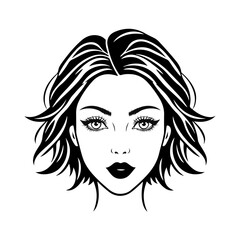 Elegant woman silhouette, female vector, beauty salon logo, lady face outline, stylish girl head design