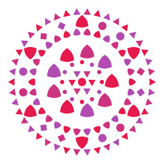 Abstract Floral Mandala Pattern – Red and Purple Sacred Geometry with Petal Shapes for Yoga, Meditation, and Spiritual Art