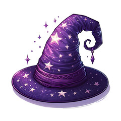 Purple Wizard Hat with Stars